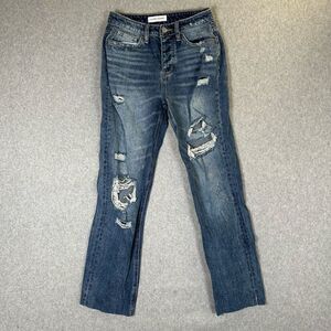 Flying Monkey mase super high rise slim straight jeans womens 24 distressed